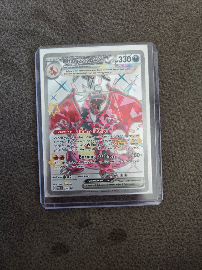 Pokemon kaart charizard ex, Ophalen of Verzenden, Zo goed als nieuw, Losse kaart, Foil