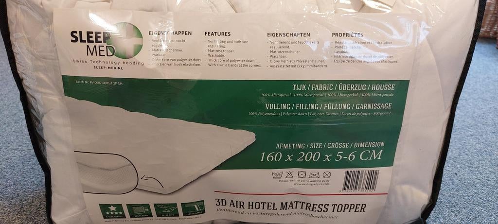 SleepMed - 3D Air Hotel Matras topper - 160 x 200, Ophalen of Verzenden, Matras, 160 cm, Nieuw