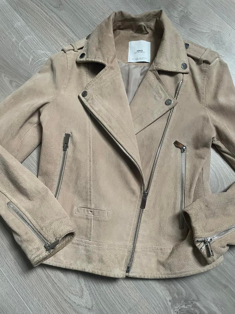 Echt leren biker jasje maat xs, Verzenden, Gedragen, Maat 34 (XS) of kleiner, Beige