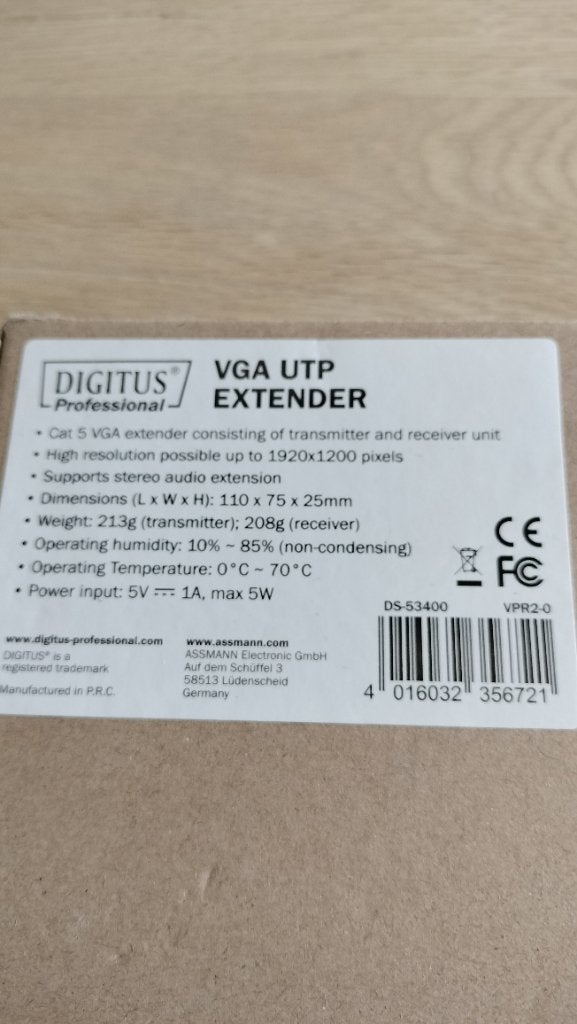 VGA extender, Computers en Software, Pc- en Netwerkkabels, Ophalen of Verzenden, Gebruikt