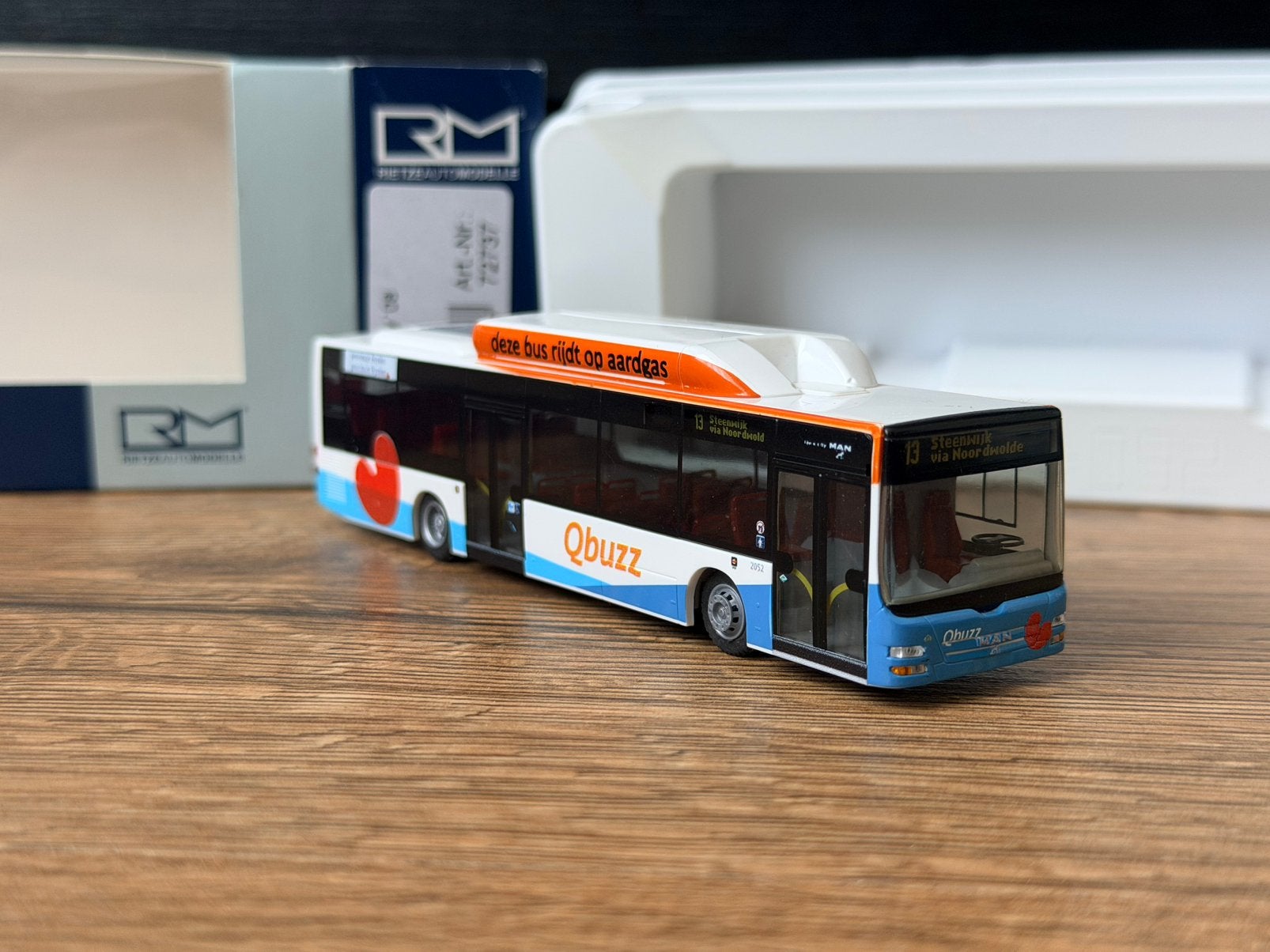 Rietze 72737 MAN Lions City CNG Qbuzz, Ophalen of Verzenden, Zo goed als nieuw, Bus of Vrachtwagen, Rietze