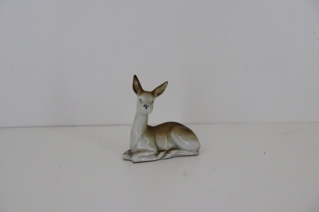 Vintage porseleinen beeldje hertje / ree (11 cm hoog), Ophalen of Verzenden, Zo goed als nieuw, Overige typen
