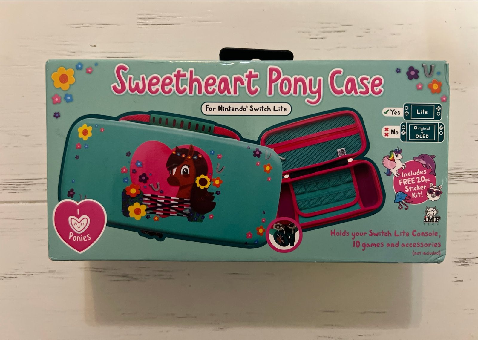 Sweetheart Pony Case voor Nintendo Switch Lite (nieuw), Ophalen of Verzenden, Turquoise, Nieuw, Met beschermhoes of tas