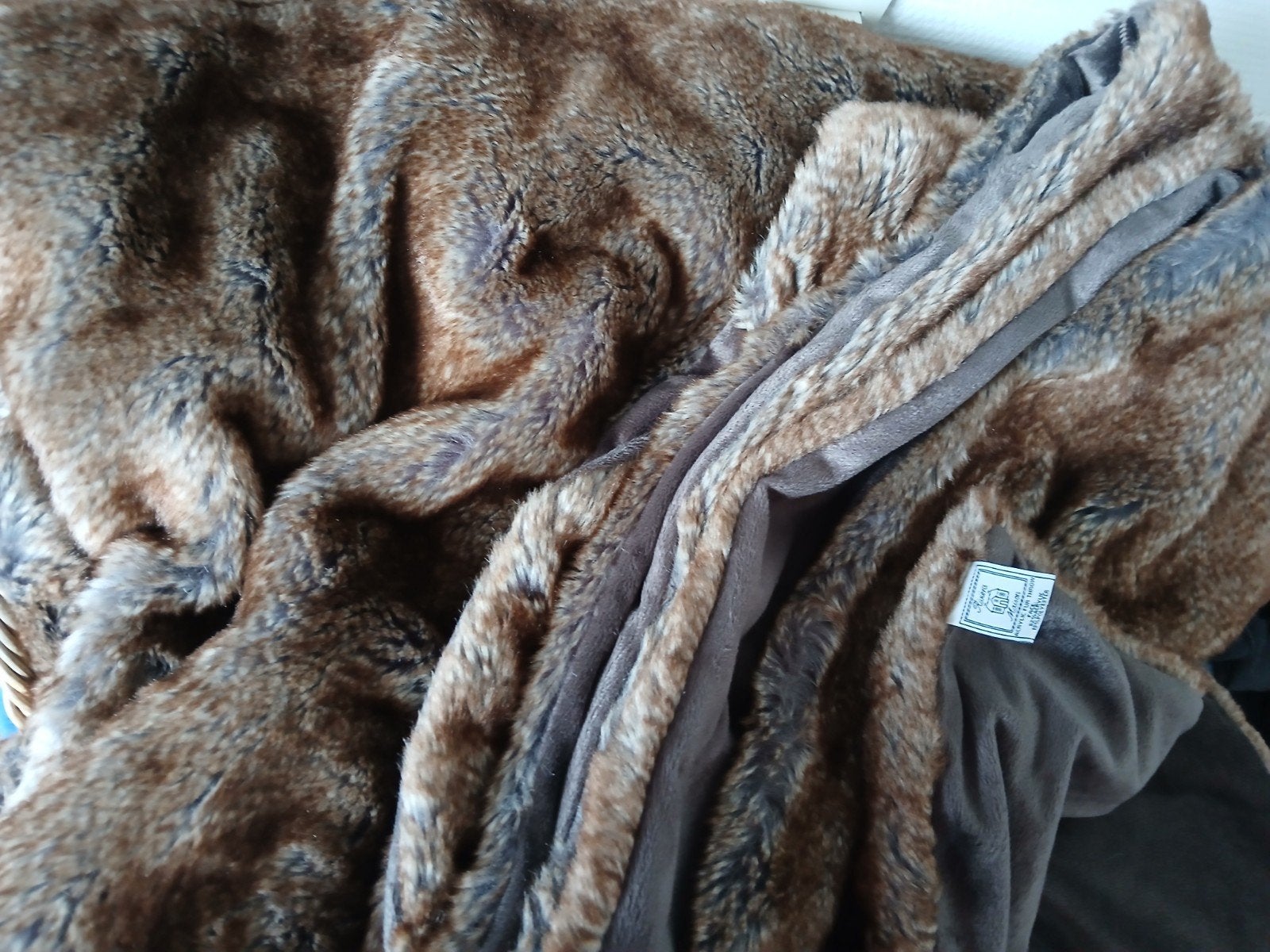 Rivièra Maison Faux fur plaid bruin ( Nieuw), Nieuw, Ophalen of Verzenden, Imitatiebont, Plaid