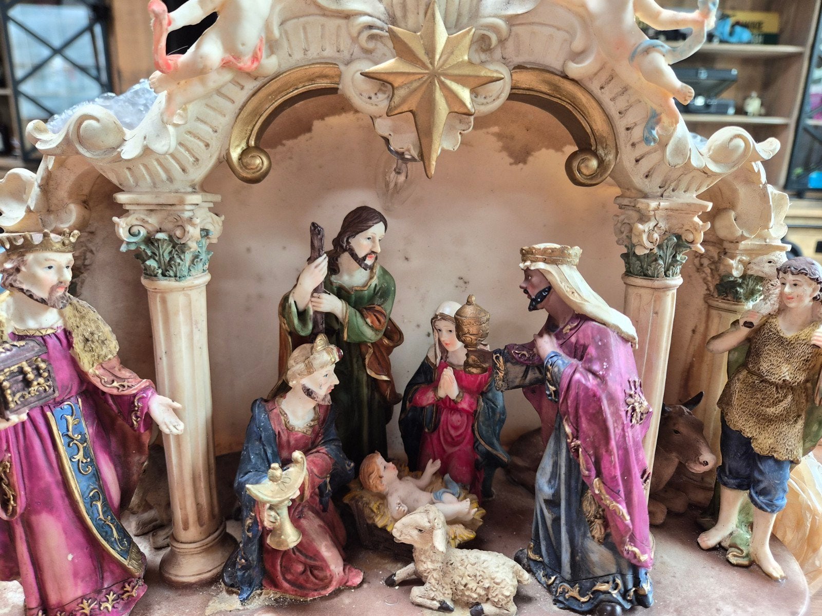 prachtige kerststal antiek, Diversen, Ophalen, Gebruikt