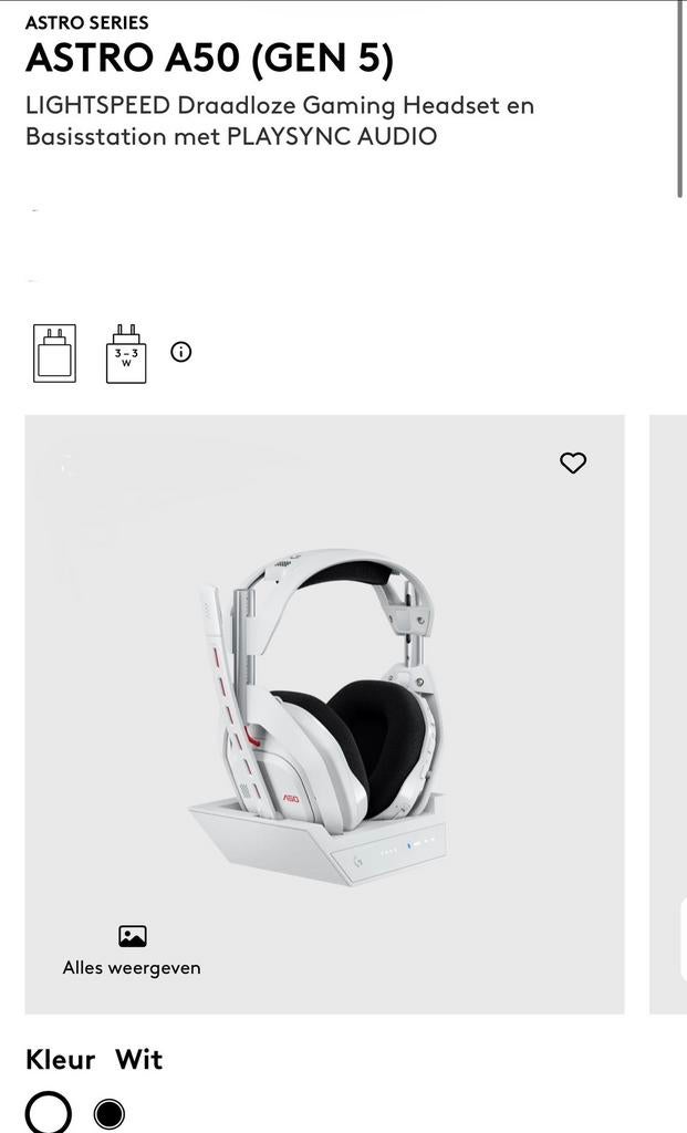 ASTRO A50 (GEN 5), Computers en Software, Headsets, Ophalen, Gaming headset, Zo goed als nieuw