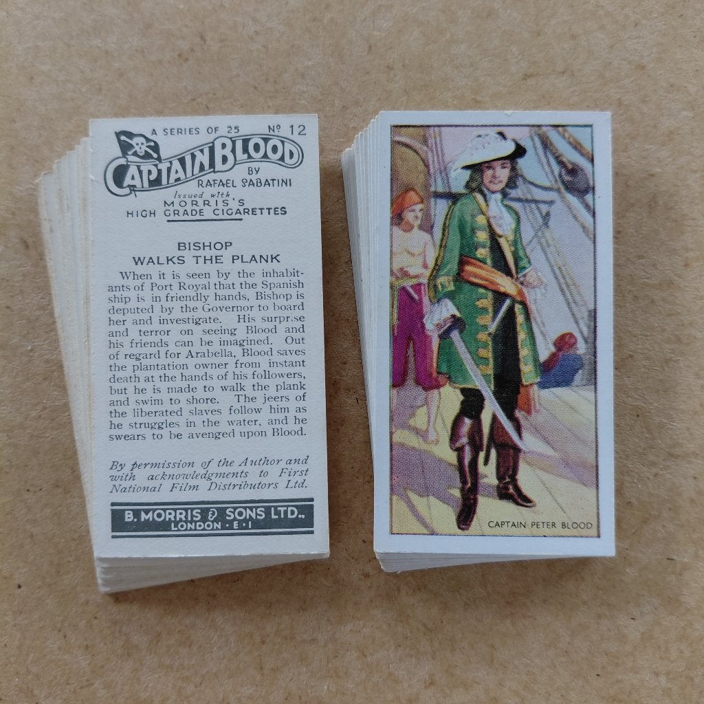 Captain Blood complete set 25 cigarette cards 1937 Morris, Ophalen, Gebruikt