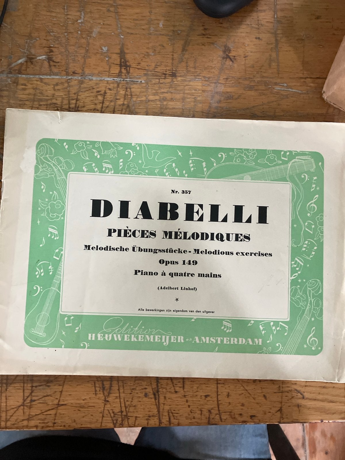 Diabelli - Pièces Mélodiques, Opus 149 - Piano à quatre main, Gebruikt, Klassiek, Les of Cursus, Ophalen of Verzenden