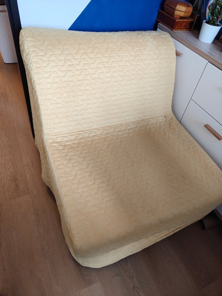Slaapstoel LYCKSELE LÖVÅS Slaapfauteuil Ikea, Huis en Inrichting, Ophalen, Gebruikt, 190 cm of minder, 80 cm