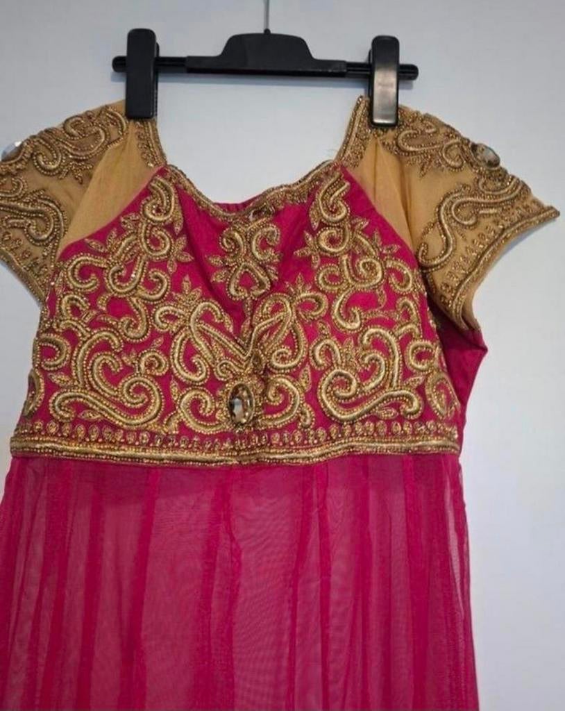 Te koop Anarkali roze met goud nieuw, Overige typen, Nieuw, Roze, Ophalen