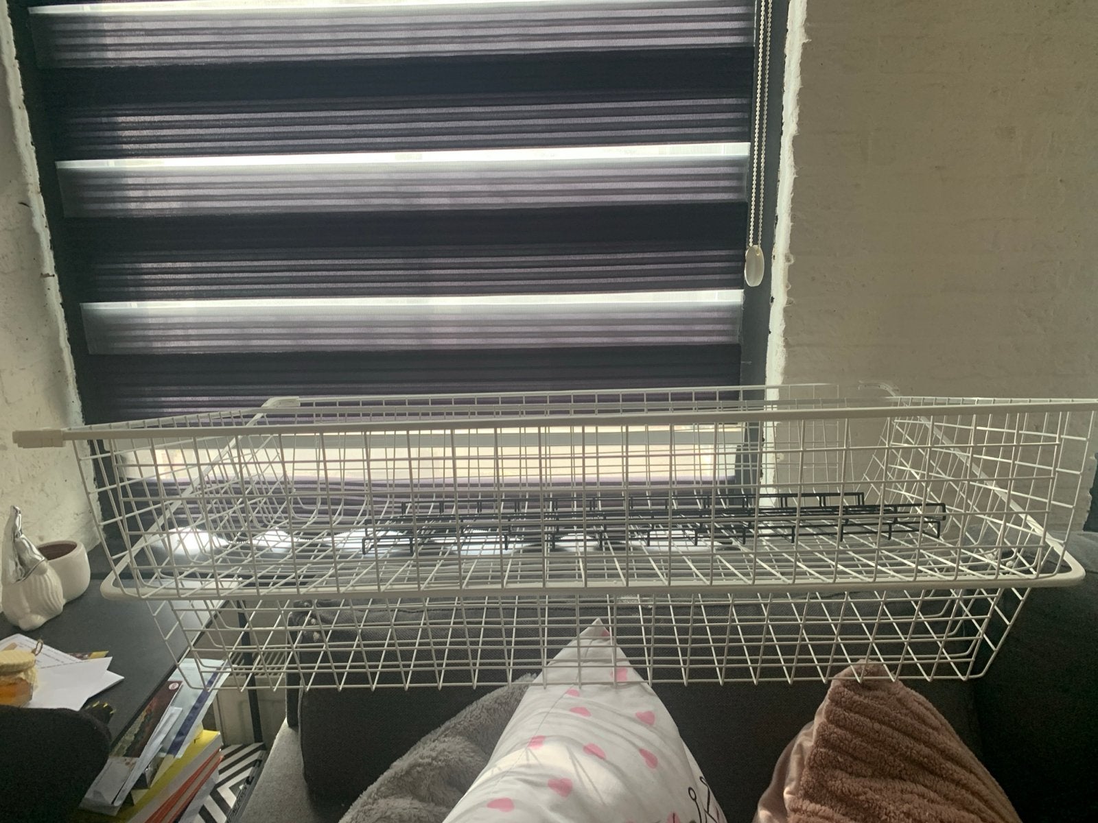Witte metalen opbergmand - ideaal voor ikea kasten, Ophalen, Gebruikt