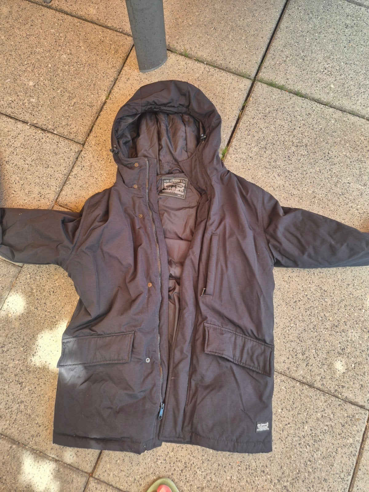 Levi's Zwarte Winterjas met Capuchon - Maat S, Ophalen, Levi's, Zwart, Gedragen