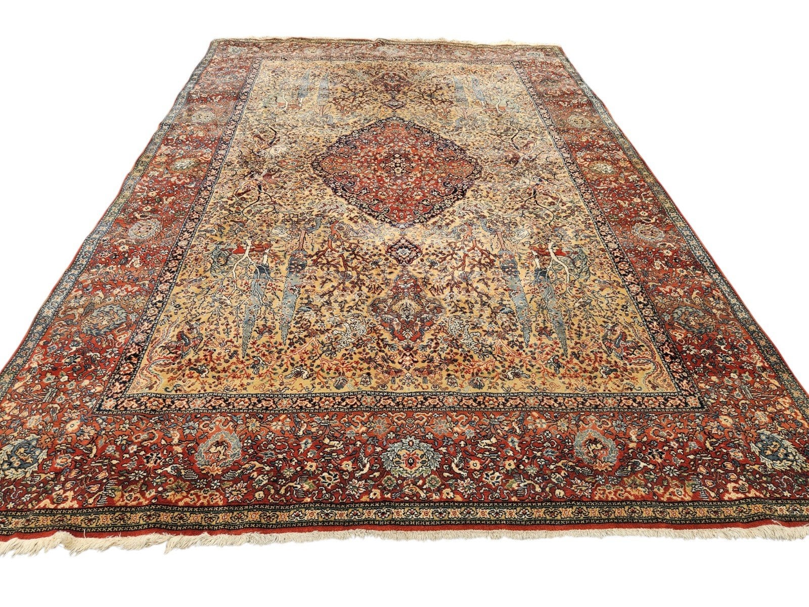Prachtig groot vintage tapijt 247 x 360 cm, Gebruikt, 200 cm of meer, Ophalen of Verzenden, 200 cm of meer
