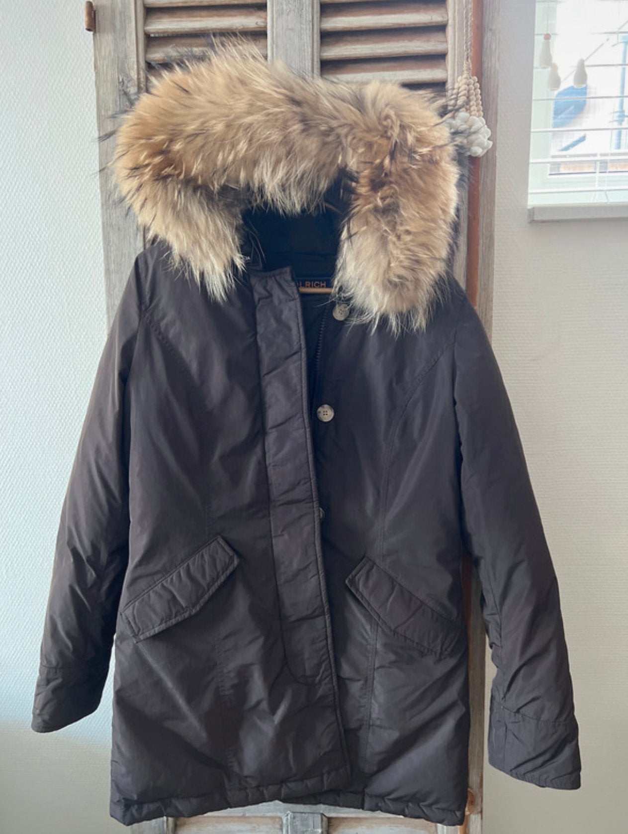 Prachtige Woolrich jas, Ophalen of Verzenden, Zo goed als nieuw, Maat 36 (S), Bruin