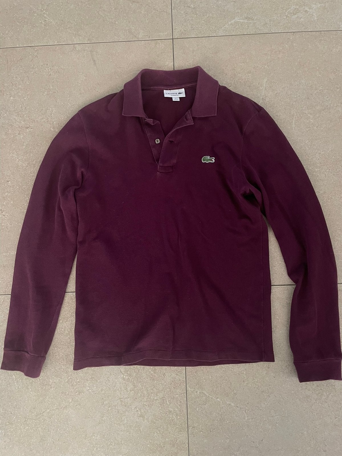Bordeau lange mouw polo maat XS, Overige kleuren, Lacoste, Ophalen of Verzenden, Gedragen