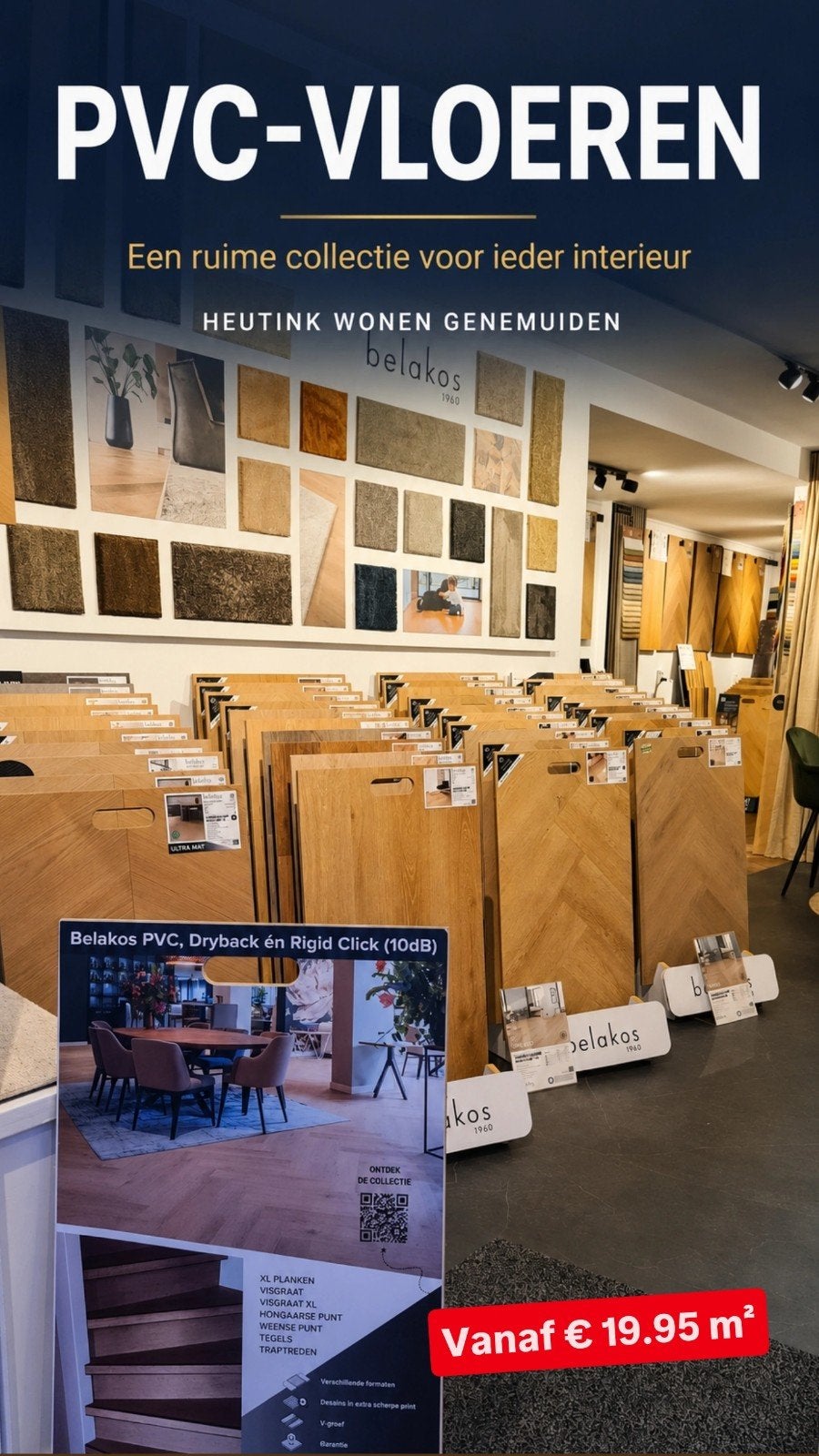 PVC-VLOEREN BELAKOS PALAZZO visgraat XL Hebeta Gelasta, Ophalen, 75 m² of meer, Overige typen, Nieuw
