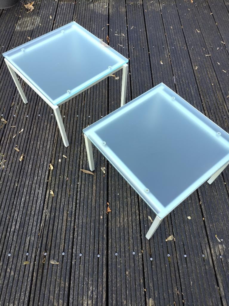 Bijzettafel, Minder dan 55 cm, Gebruikt, Rond, Glas