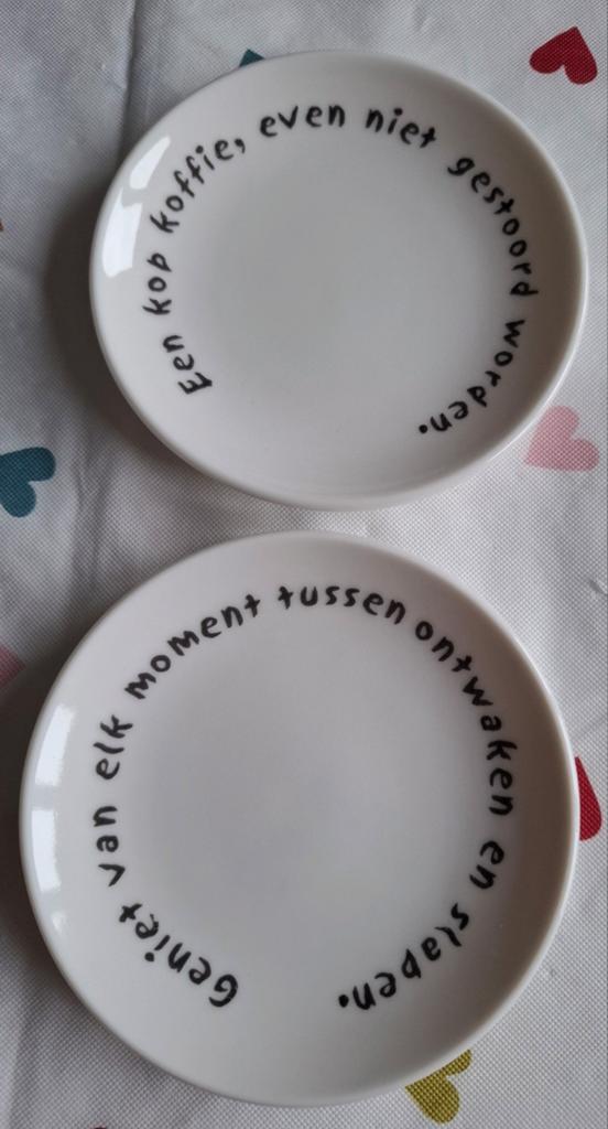 Douwe Egberts kleine bordjes, Ophalen of Verzenden, Porselein, Overige stijlen, Kop(pen) en/of Schotel(s)