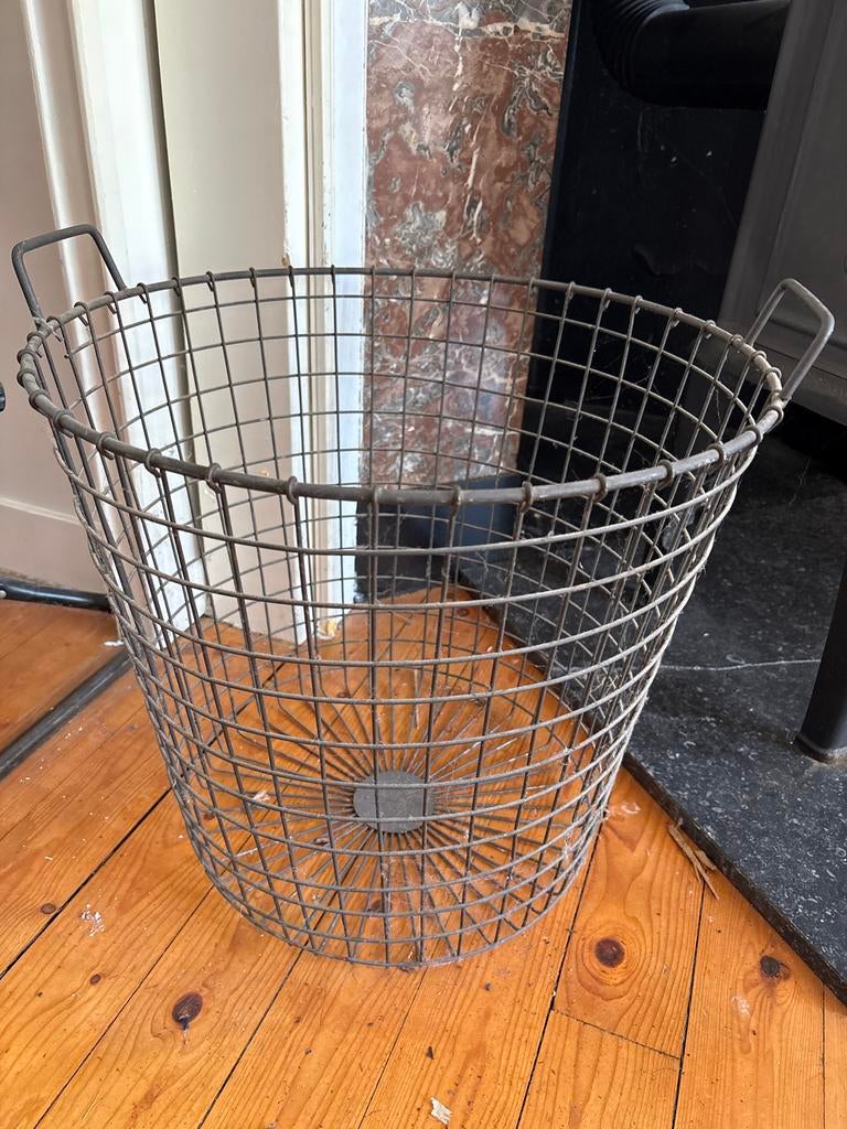 Oude aardappel mand ,Industrieel - Haardhoutmand, Overige materialen, Gebruikt, Mand, Rond