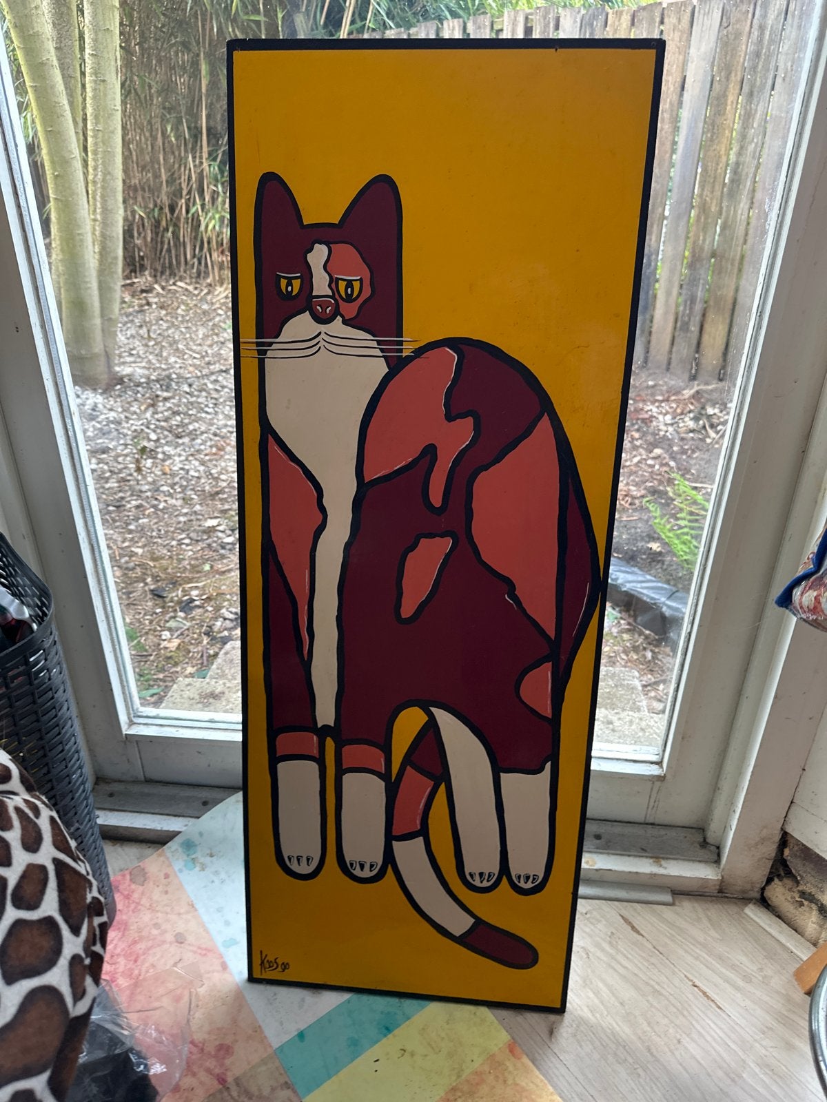 Uniek Kattenkunstwerk door Koos Reinsma, Leeuwarden 1984, Ophalen, Hout, Dieren, Gesigneerd
