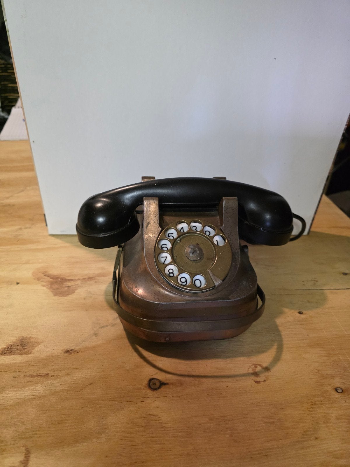 Antieke RTT 56A/B draaischijftelefoon - Koper & Bakeliet, Ophalen of Verzenden
