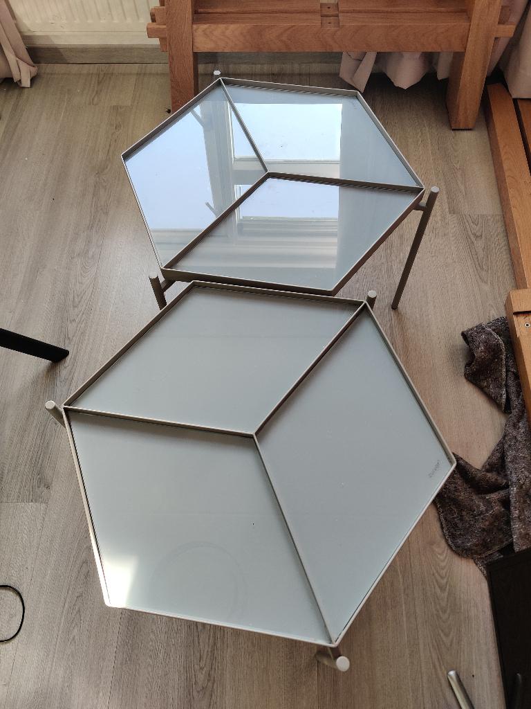 2 koffie tafeltjes Zuiver Montell M, Ophalen, Minder dan 45 cm, Minder dan 55 cm, Overige vormen
