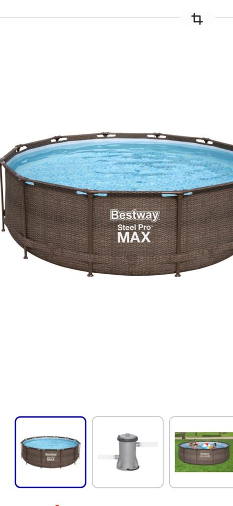 Bestway steel pro max rotan zwembad 366 x 100 cm compleet, Tuin en Terras, Zwembaden, Ophalen, Gebruikt, 80 tot 120 cm, Rond