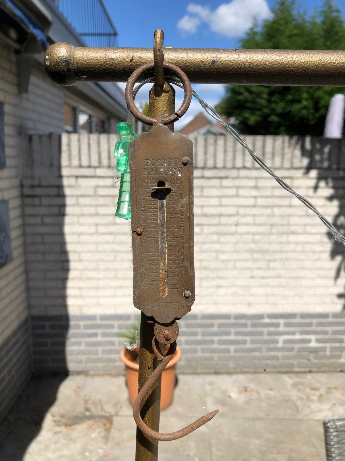 Antieke Pocket Balans Hangweegschaal - Decoratief, Ophalen of Verzenden, Gebruikt, Hangweegschaal, Minder dan 50 kg