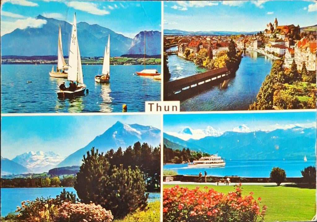 Thun Zwitserland 1971, Verzamelen, Ophalen of Verzenden, 1960 tot 1980, Gelopen, Overig Europa