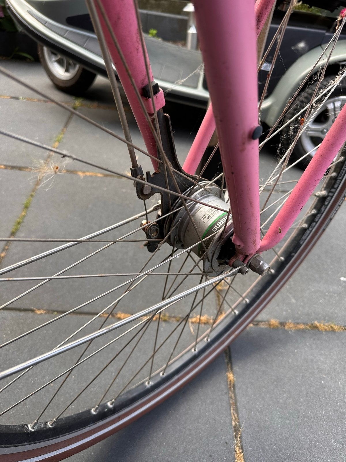 Roze Gazelle transportfiets met voordragerf, Terugtraprem, Gebruikt, Versnellingen, Ophalen of Verzenden
