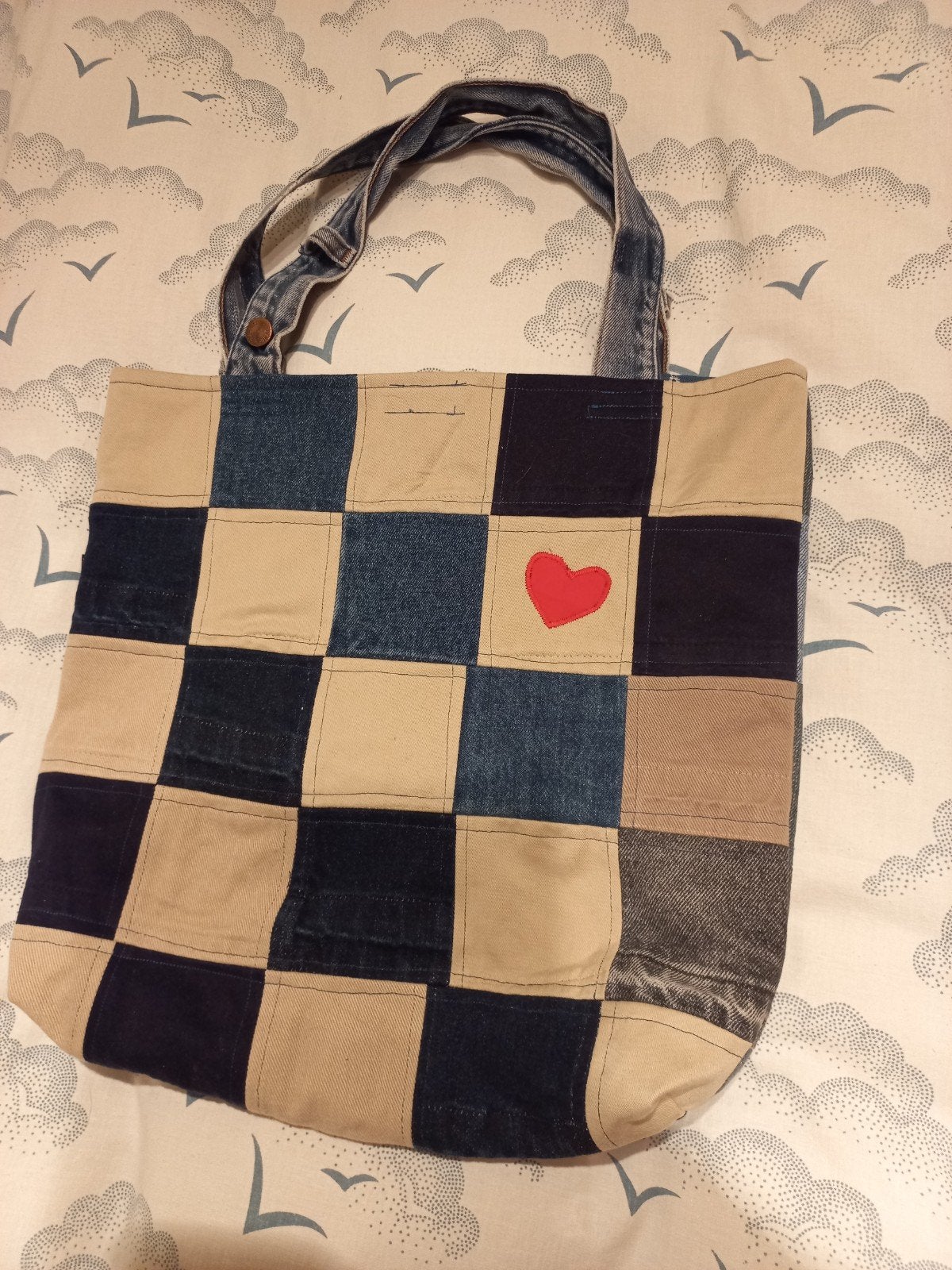 jeas tas met voering. Br 41 x L39cm, Ophalen of Verzenden, Zwart