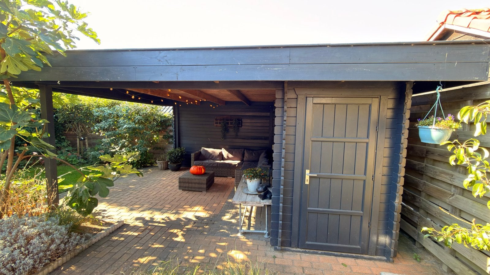 Overkapping met berging 542x434, Tuin en Terras, Ophalen, Gebruikt, Overige typen