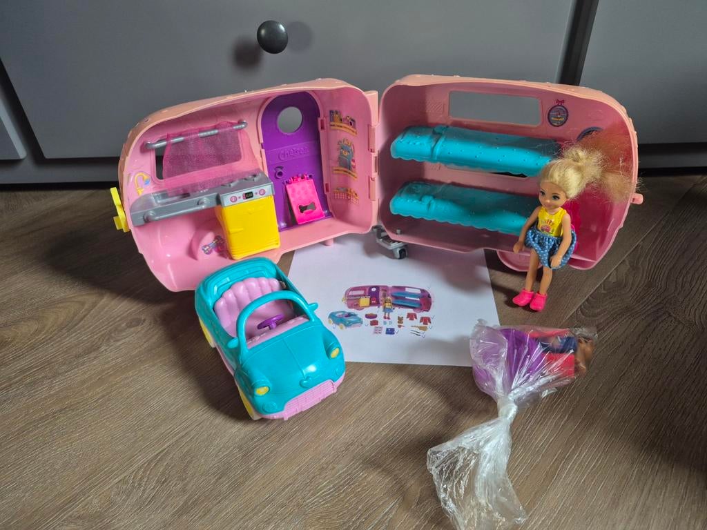 Barbie Chelsea caravan, Ophalen, Zo goed als nieuw, Barbie