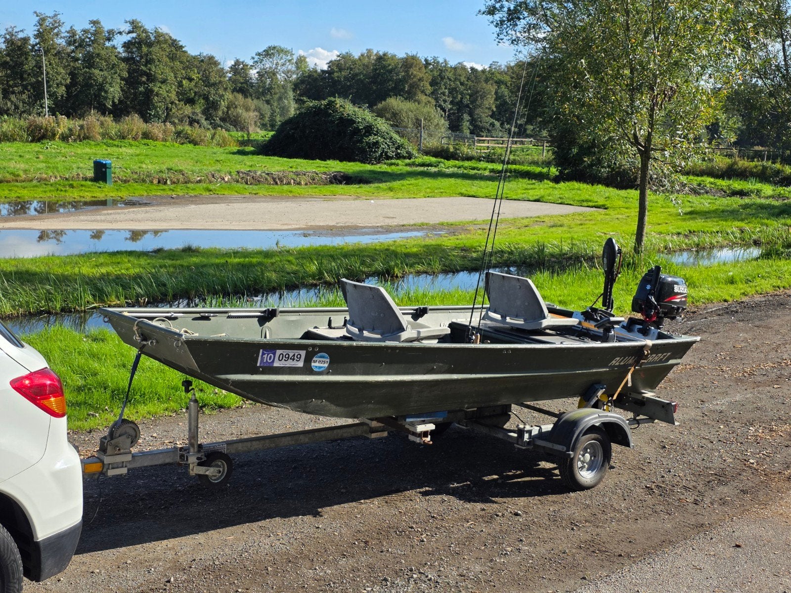 Complete Alumacraft Visboot + motoren + trailer + fishfinder, Watersport en Boten, Ophalen, Aluminium, Buitenboordmotor