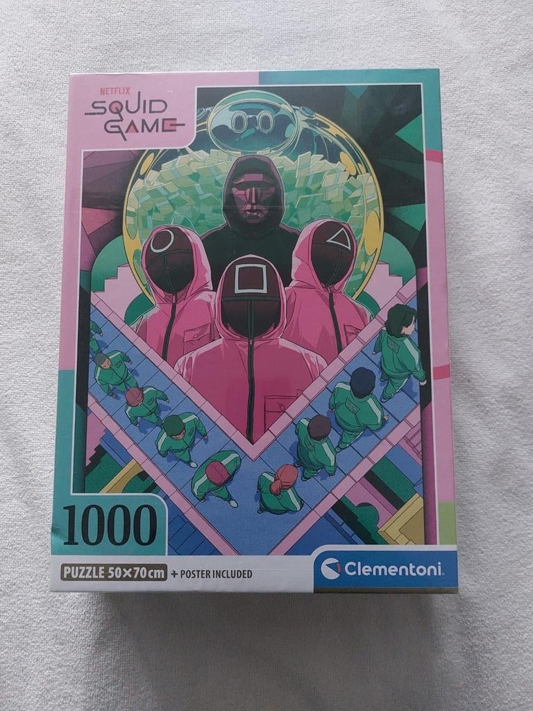 Squid Game Legpuzzel 1000 stukjes Clementoni, Ophalen, 500 t/m 1500 stukjes, Nieuw, Legpuzzel