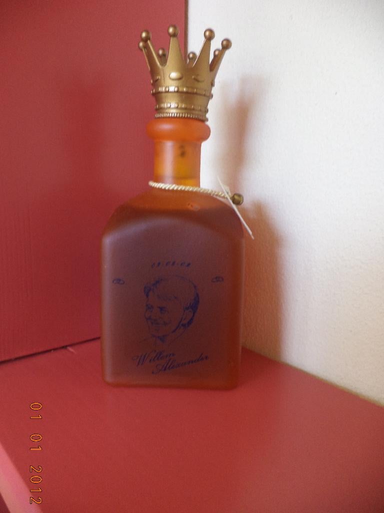 Flesje drank tgv huwelijk Willem Alexander en Maxima 2002, Ophalen of Verzenden, Zo goed als nieuw, Nederland, Overige typen