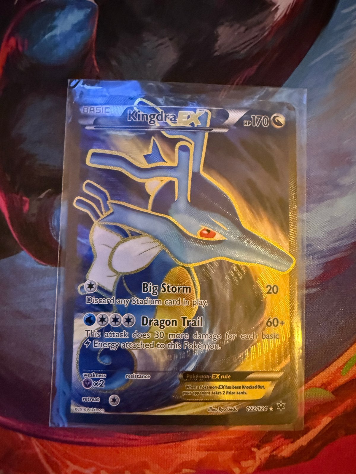 Zeldzame Kingdra EX Holo Foil Pokémon Kaart - Must-Have!, Ophalen of Verzenden, Gebruikt, Losse kaart, Foil
