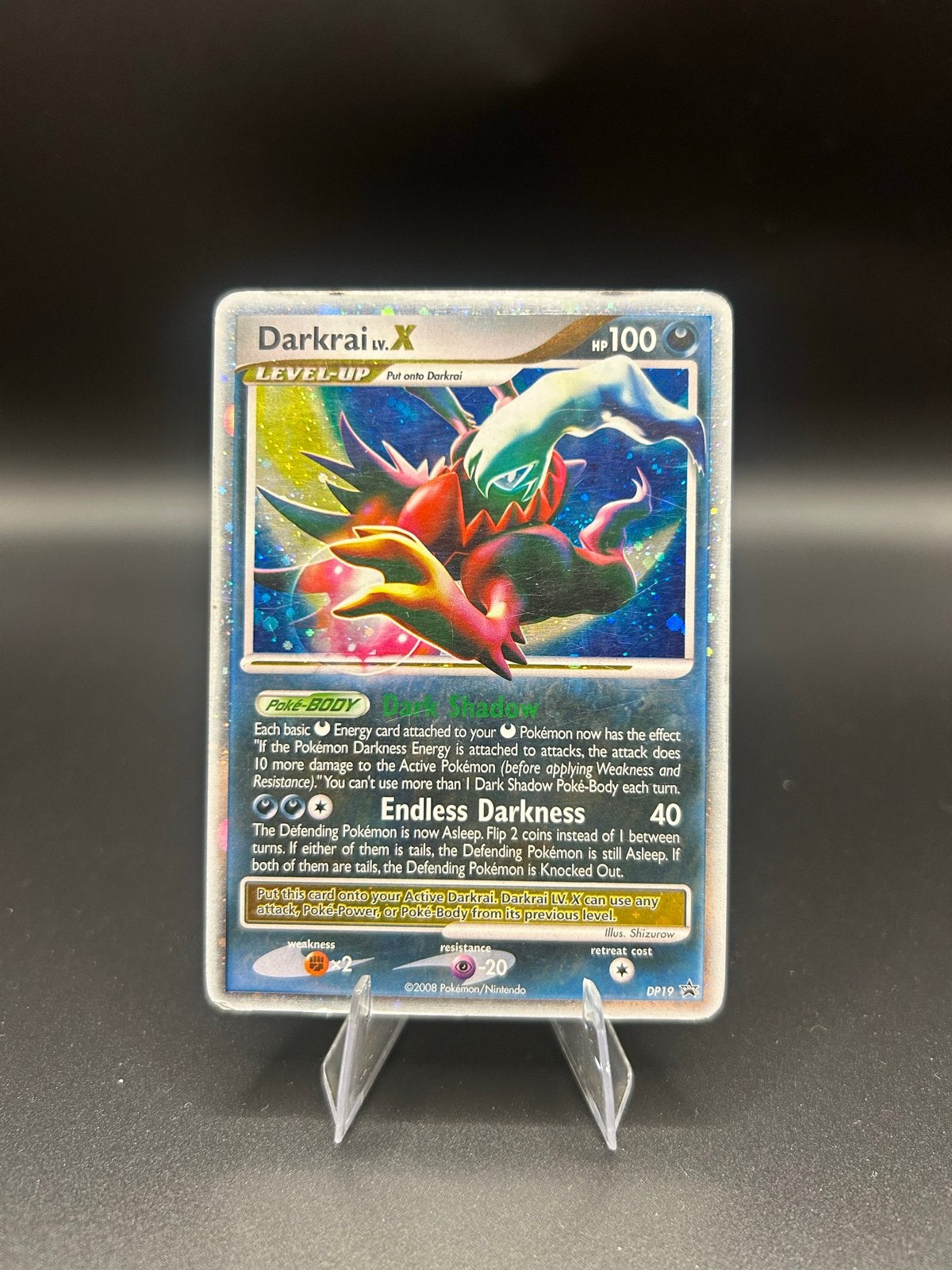 Darkrai LV.X Pokémon kaart DP19 Holo Promo, Ophalen of Verzenden, Zo goed als nieuw, Losse kaart, Foil
