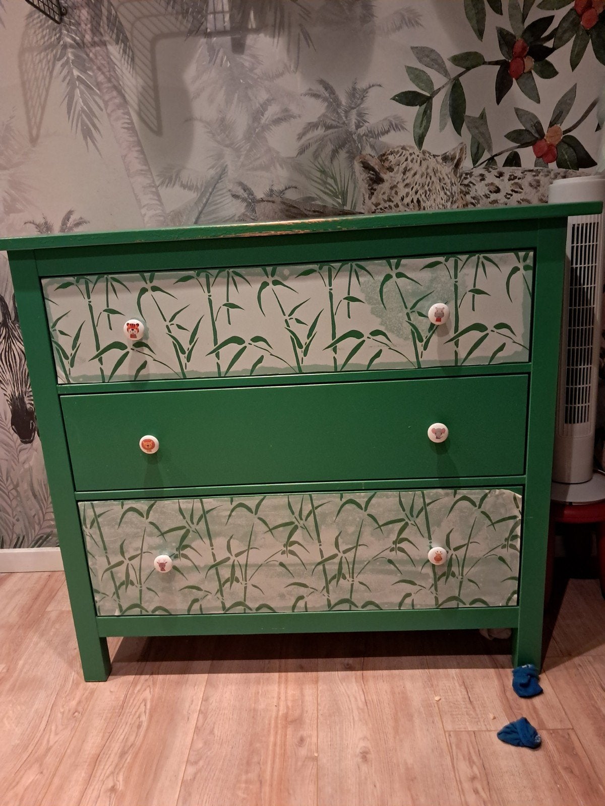 Hemnes ladekast/commode - groen geverft, Ophalen, Gebruikt, 100 tot 150 cm, 100 tot 150 cm