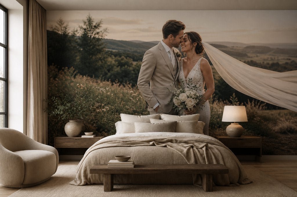 Eigen foto op fotobehang – trouwfoto op maat