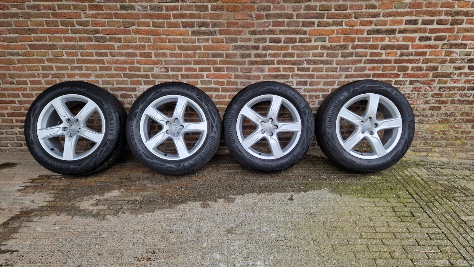 Originele Audi A6 velgen met Continental zomerbanden, Ophalen, 18 inch, Gebruikt, Banden en Velgen
