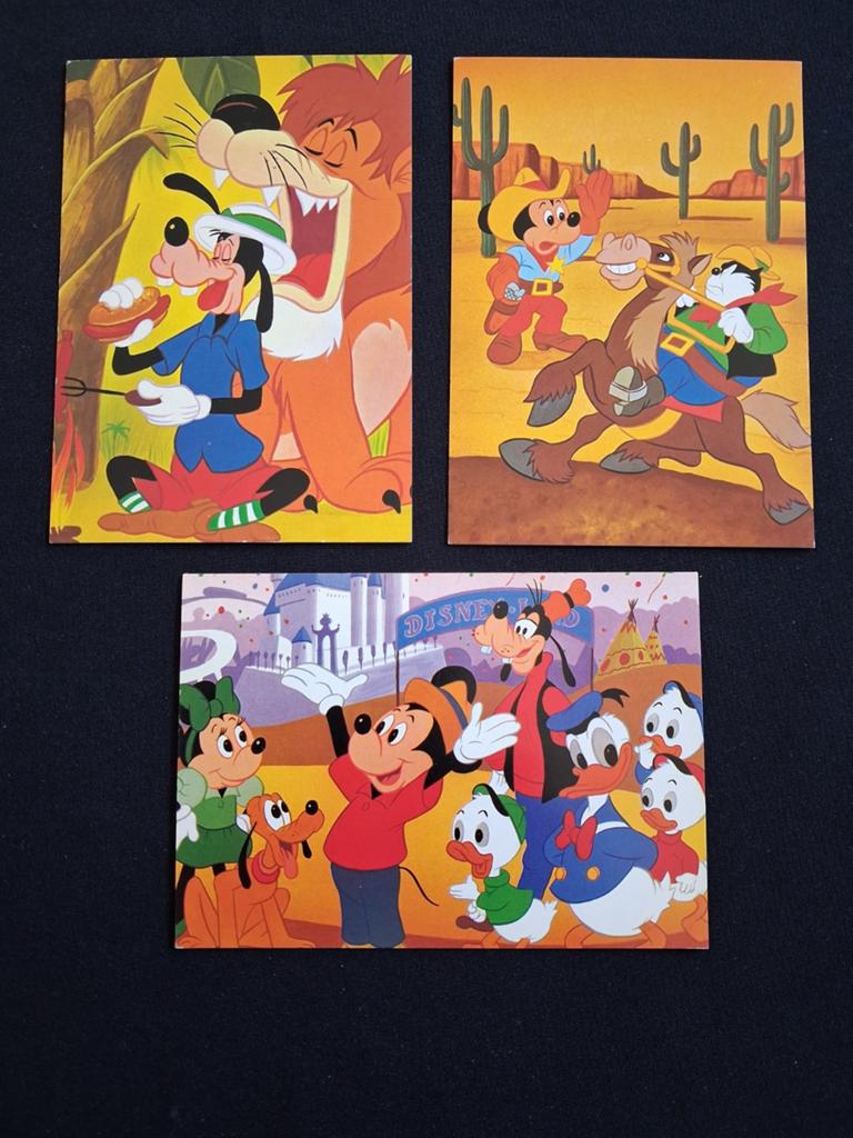 3 oude Walt Disney kaarten., Verzamelen, Ansichtkaarten | Themakaarten, Ophalen of Verzenden, 1940 tot 1960, Ongelopen, Overige thema's