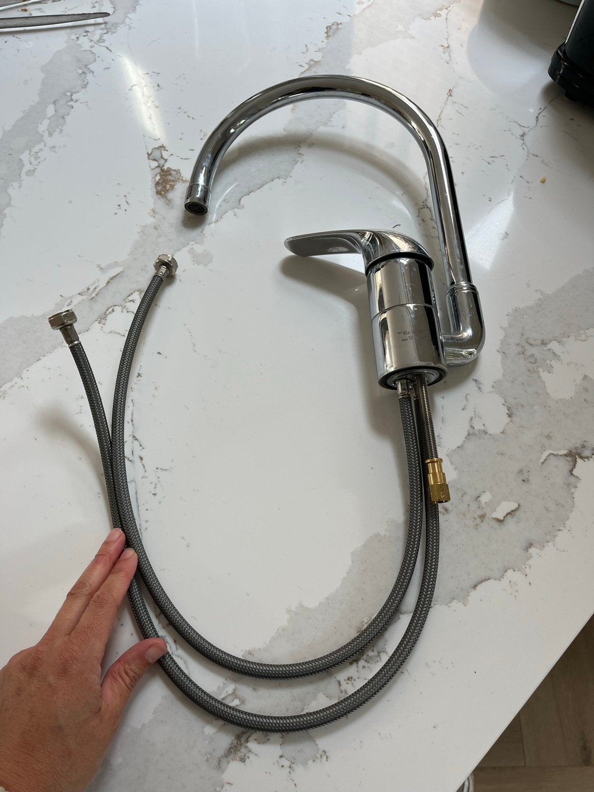 Chromen Keukenkraan met Flexibele Slangen, Ophalen, Gebruikt, Chroom, Kraan