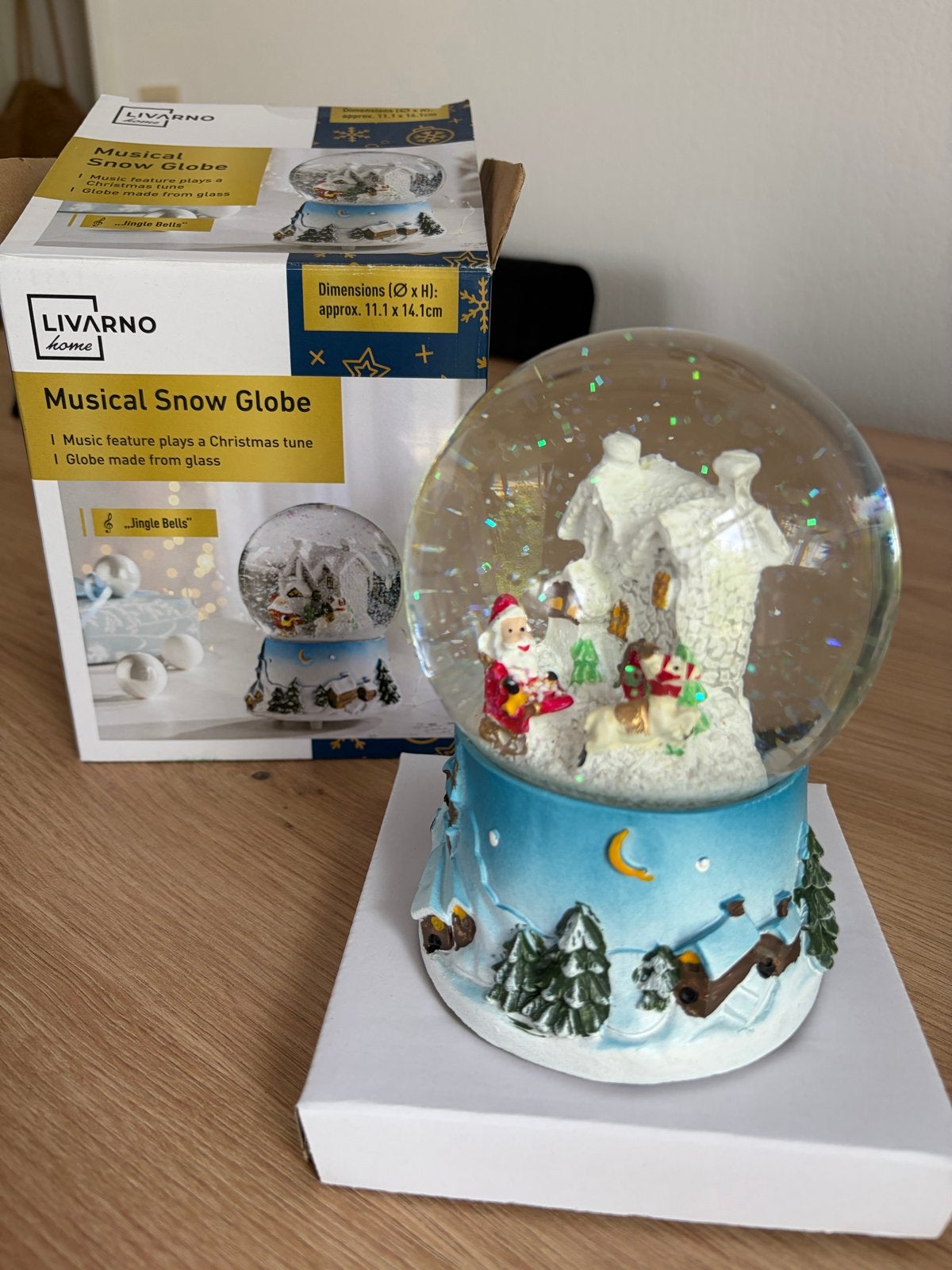 Kerst - sneeuwbol met speelklok, Ophalen, Nieuw
