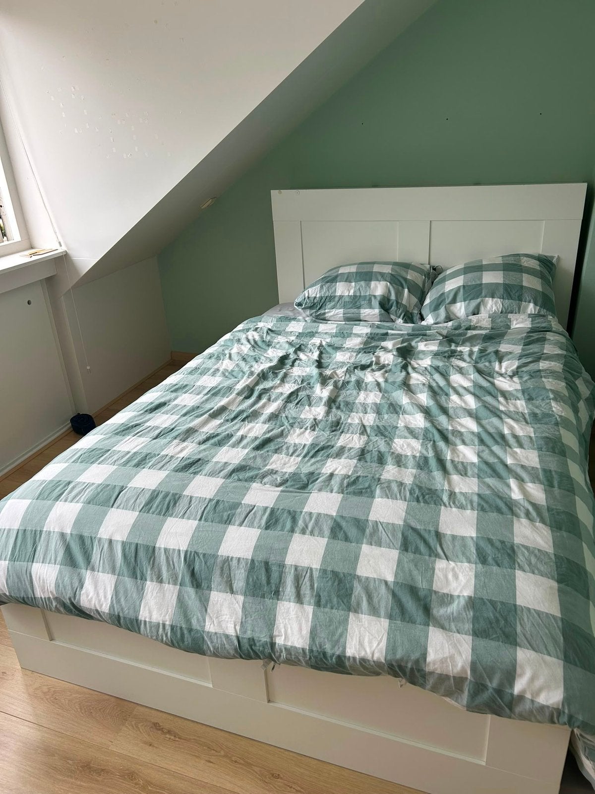 Brimnes bed Ikea twee persoonsbed 140 x 200 cm, Ophalen, Gebruikt, Wit, Tweepersoons