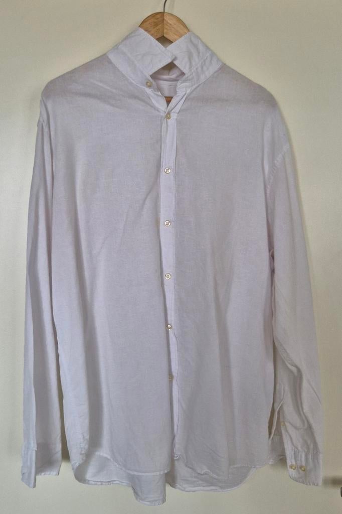 Jack & Jones 2XL Wit Linnen Overhemd, Wit, Ophalen of Verzenden, Zo goed als nieuw, Overige halswijdtes