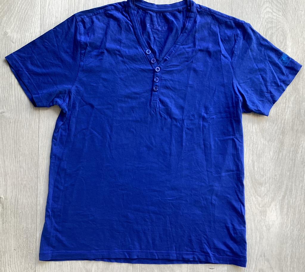 Blauw T-shirt- Maat L van Coolcat, Kleding | Heren, T-shirts, Ophalen of Verzenden, Zo goed als nieuw, Maat 52/54 (L), Blauw