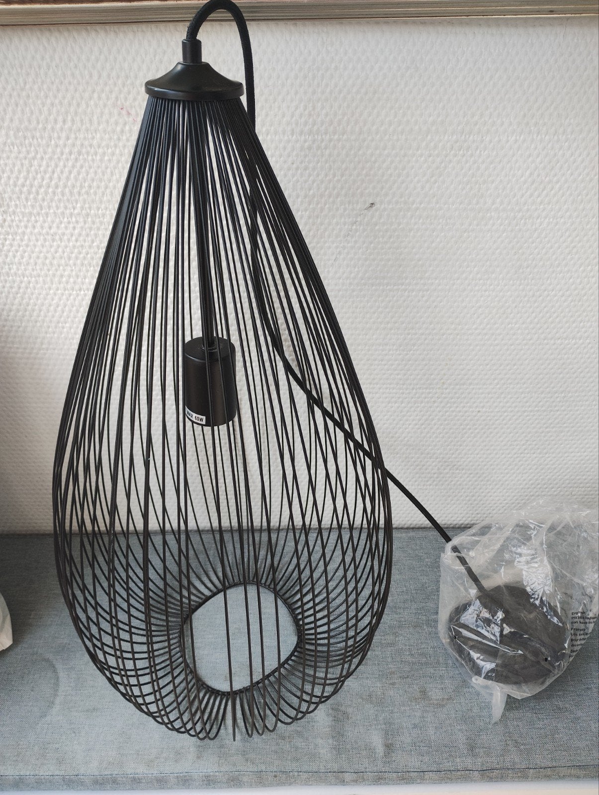 Nieuwe draadlamp hanglamp druppel, Ophalen, Nieuw, Metaal
