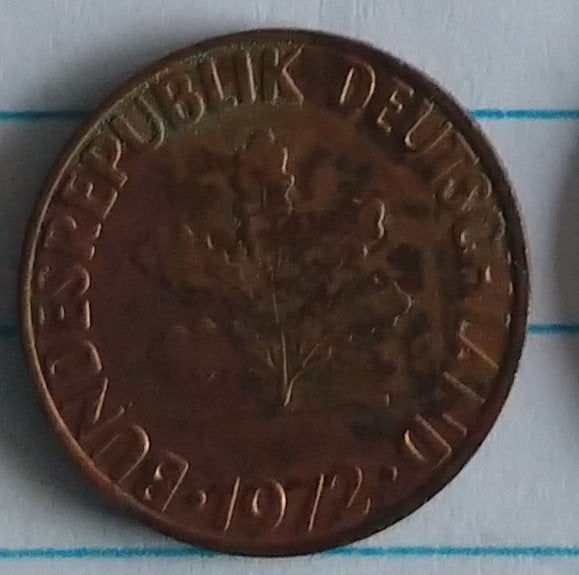 2 pfennig 1972F munt, volgnr 44.0, Ophalen of Verzenden, Duitsland, Losse munt