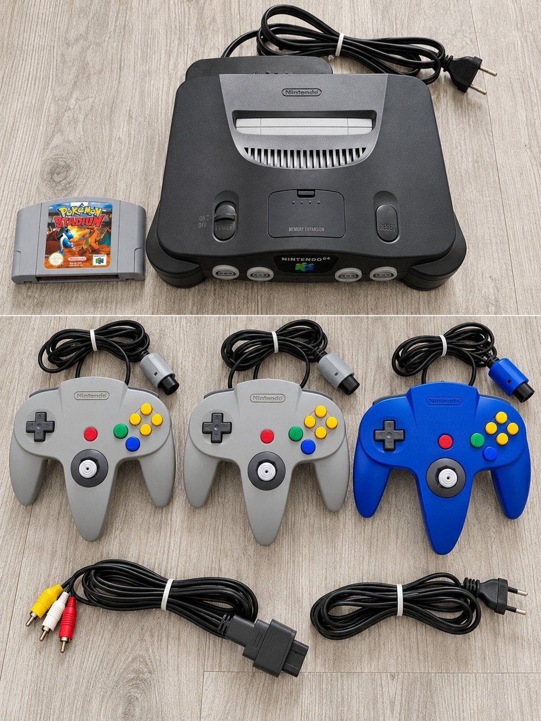 Nintendo 64 Console met 3 controllers en Pokémon Stadium, Ophalen of Verzenden, Gebruikt, Met 3 controllers of meer, Met games